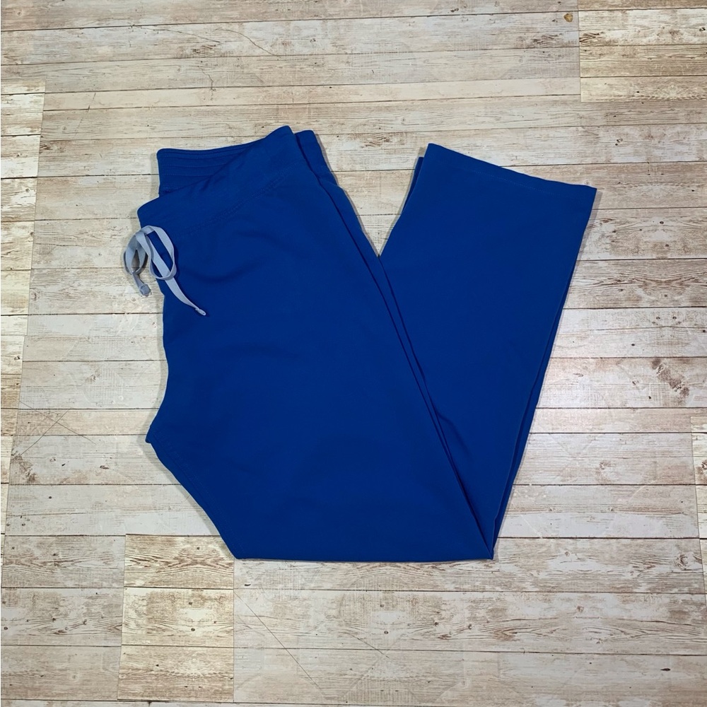 Figs Women’s Livingston Basic Scrub Pants Straight Leg Size L Royal Blue PO 1657